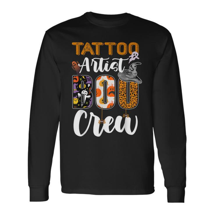 Tattoo Artist Boo Crew Ghost Halloween Matching Long Sleeve T-Shirt