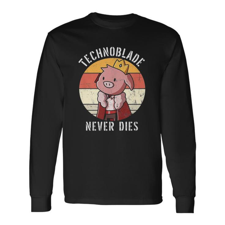 Technoblade Pig Rip Technoblade Agro Technoblade Never Dies Long Sleeve T-Shirt