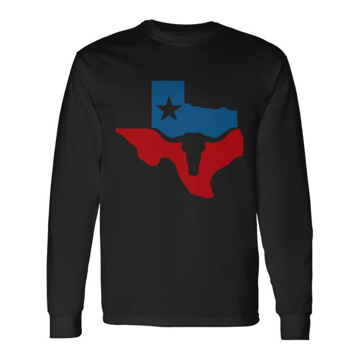 Texas Flag Longhorn Logo Long Sleeve T-Shirt