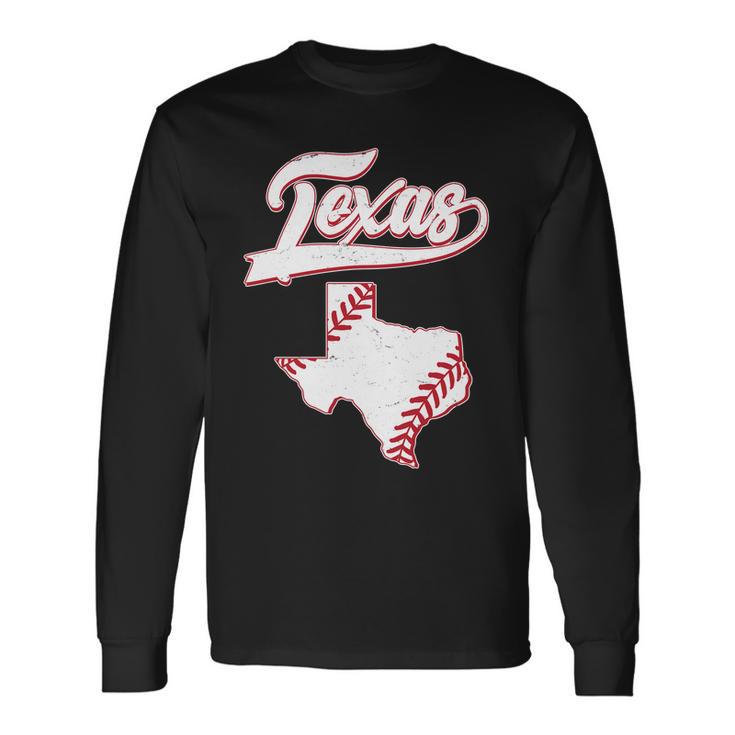 Texas State Baseball Fan Long Sleeve T-Shirt