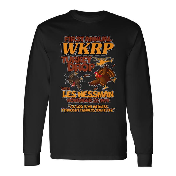 Thanksgiving 1St Annual Wkrp Turkey Drop Tshirt Long Sleeve T-Shirt