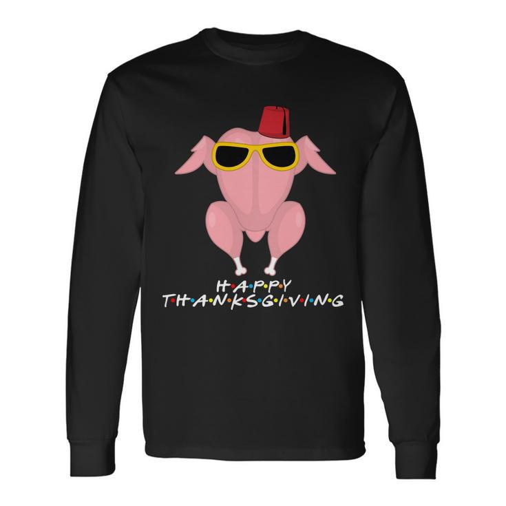 Thanksgiving Friends Turkey Head Long Sleeve T-Shirt Gifts ideas