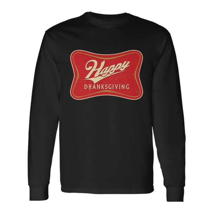 Thanksgiving Happy Dranksgiving Beer Label Long Sleeve T-Shirt Gifts ideas