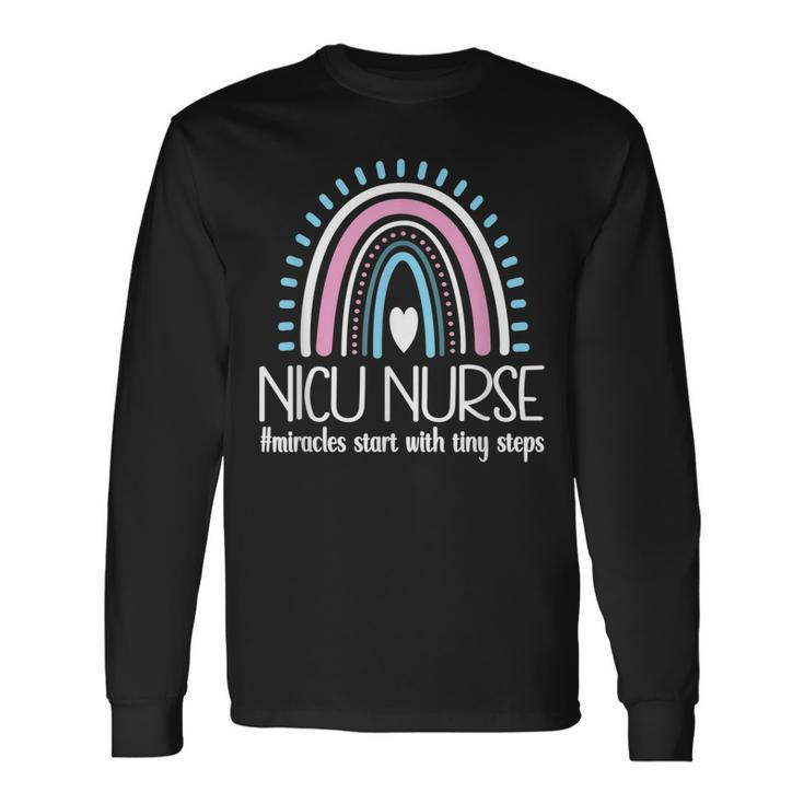 With Tiny Steps Nicu Nurse Neonatal Intensive Care Unit Long Sleeve T-Shirt