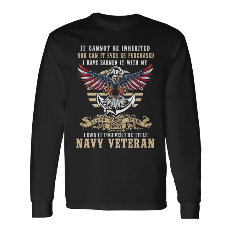 Title Navy Veteran Long Sleeve T-Shirt Gifts ideas