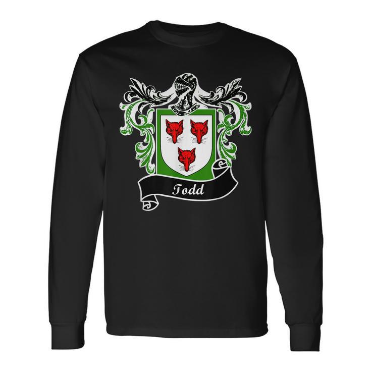 Todd Coat Of Arms Surname Last Name Crest Men Women Long Sleeve T-Shirt T-shirt Graphic Print