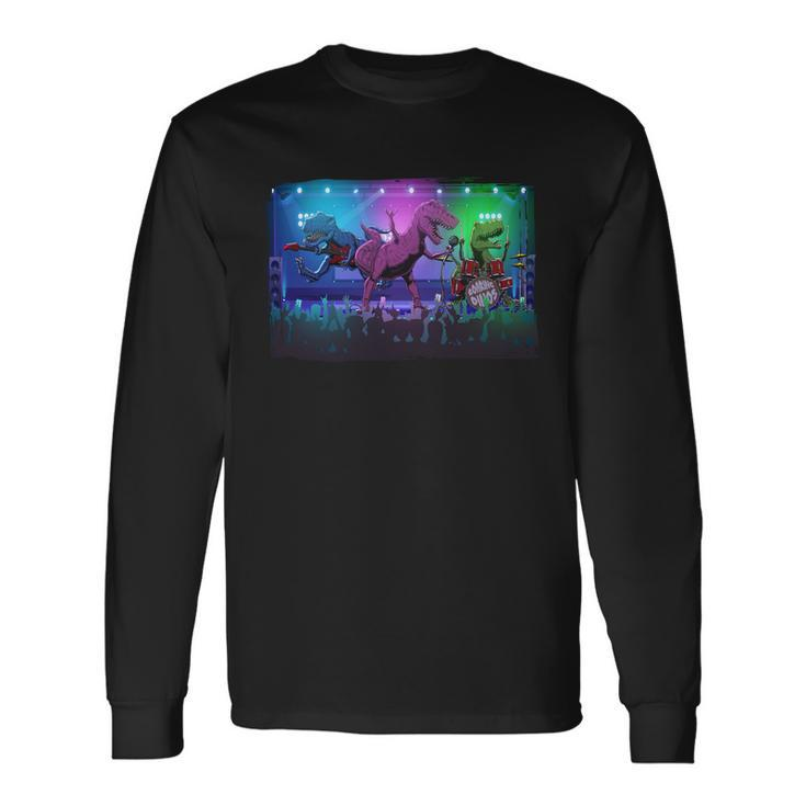 Trex Dinosaurs Rock Band Concert Long Sleeve T-Shirt Gifts ideas