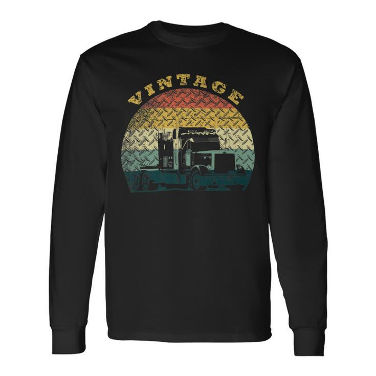 Trucker Truck Driver Vintage Trucker Long Sleeve T-Shirt