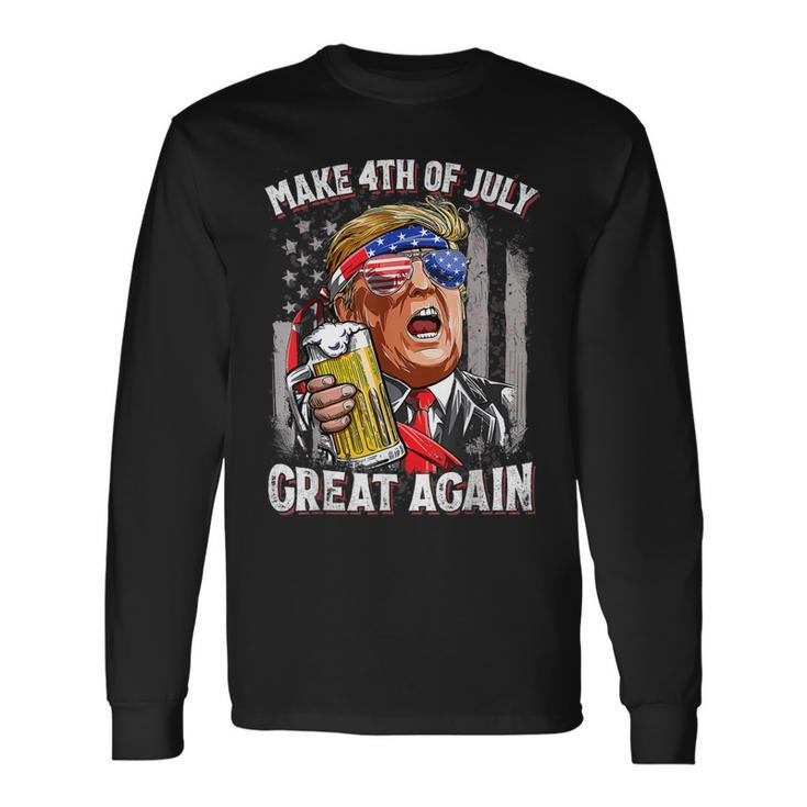 Trump 4Th Of July Make 4Th Of July Great Again 2024 Men Women Long Sleeve T-Shirt T-shirt Graphic Print