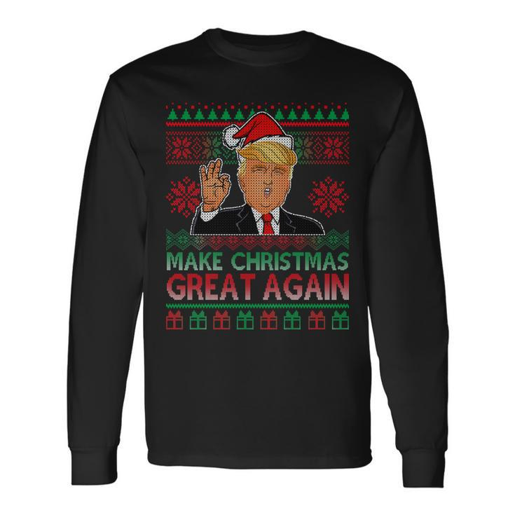 Trump Make Christmas Great Again Ugly V2 Long Sleeve T-Shirt