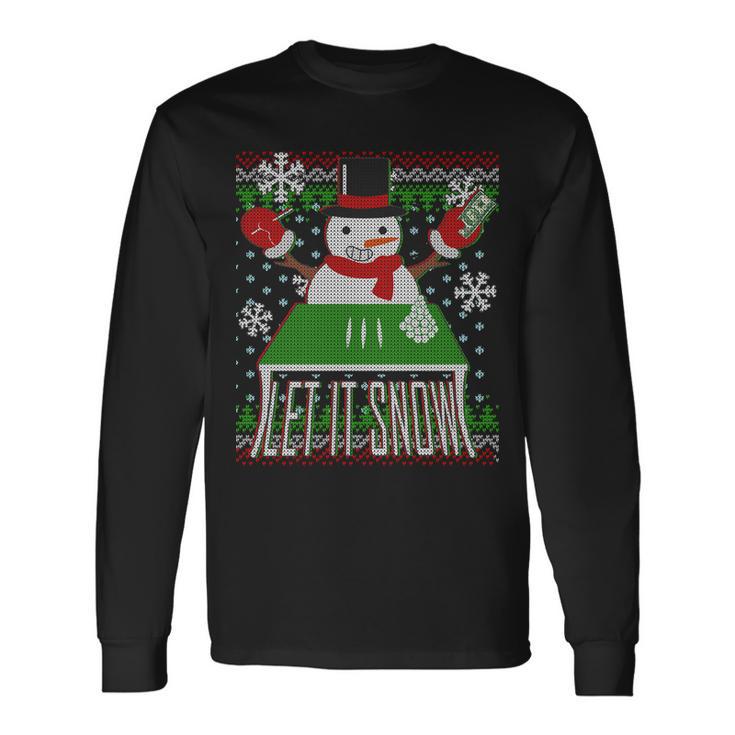 Ugly Christmas Sweater Let It Snow Frosty Snowman On Drugs Long Sleeve T-Shirt