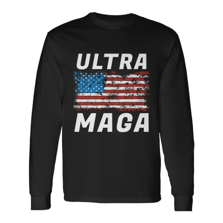 Ultra Maga Bold United States Of America Usa Flag Long Sleeve T-Shirt