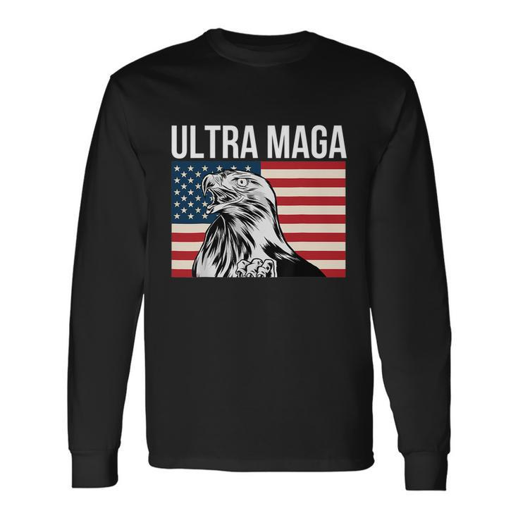 Ultra Maga Patriot Patriotic Agenda 2024 American Eagle Flag Long Sleeve T-Shirt