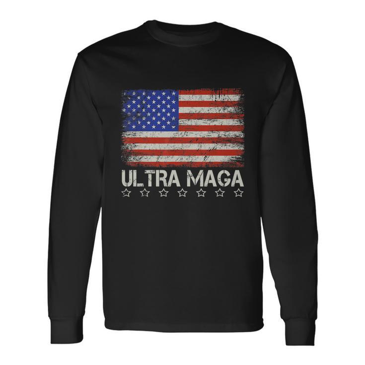 Ultra Maga Shirt Maga King Anti Biden Us Flag Pro Trump Trendy Tshirt V2 Long Sleeve T-Shirt Gifts ideas