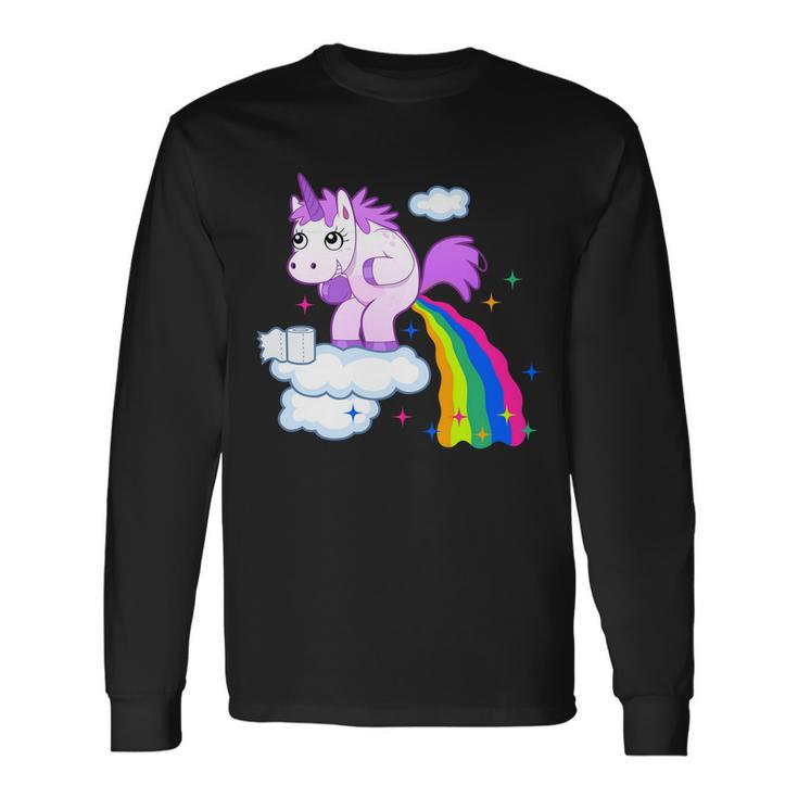 Unicorn Pooping A Rainbow Tshirt Long Sleeve T-Shirt Gifts ideas
