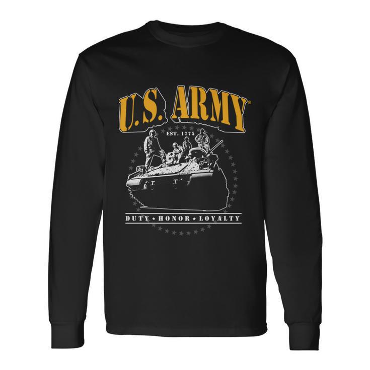 US Army Tank Duty Honor Loyalty Long Sleeve T-Shirt