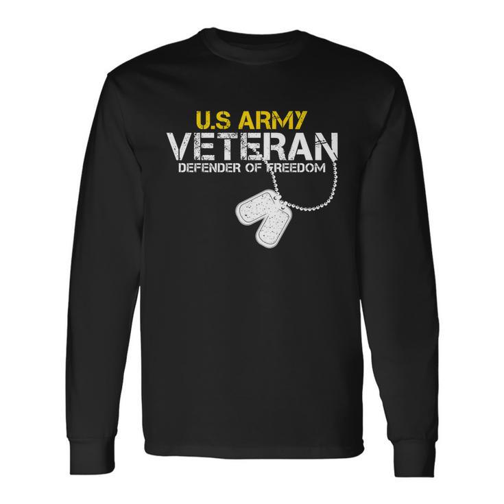 Us Army Veteran Defender Of Freedom Long Sleeve T-Shirt