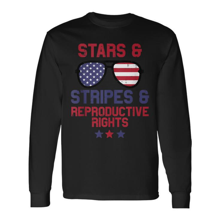 Us Flag Sunglass Stars Stripes Reproductive Rights Patriotic Long Sleeve T-Shirt