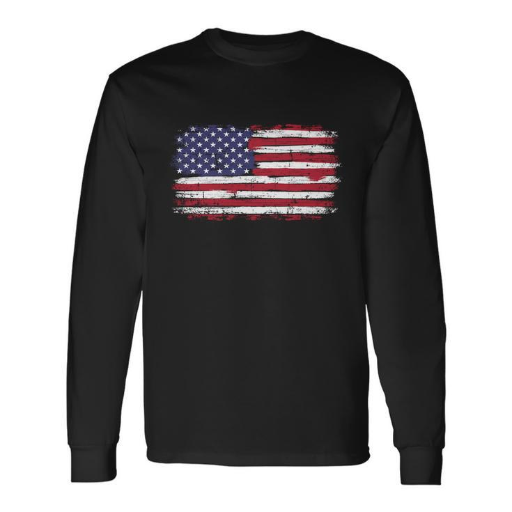 Us Flag Vintage Merican Independence Day On 4Th Of July Great Long Sleeve T-Shirt