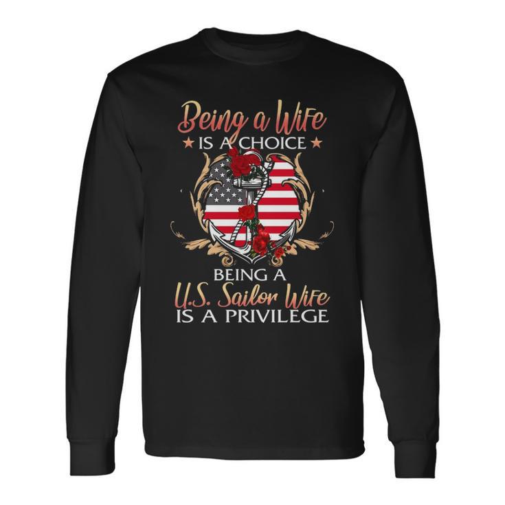 Us Sailor Wife Long Sleeve T-Shirt