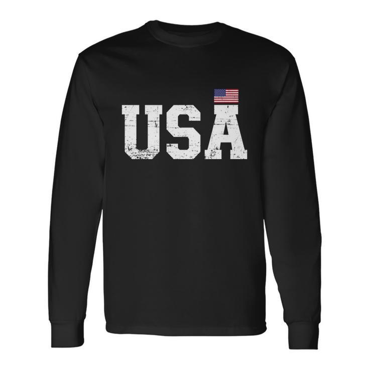 Usa With American Flag For Independence Day On 4Th Of July Long Sleeve T-Shirt