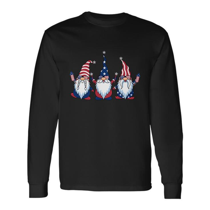 Usa Patriotic Gnomes American Flag 4Th Of July Independence Long Sleeve T-Shirt