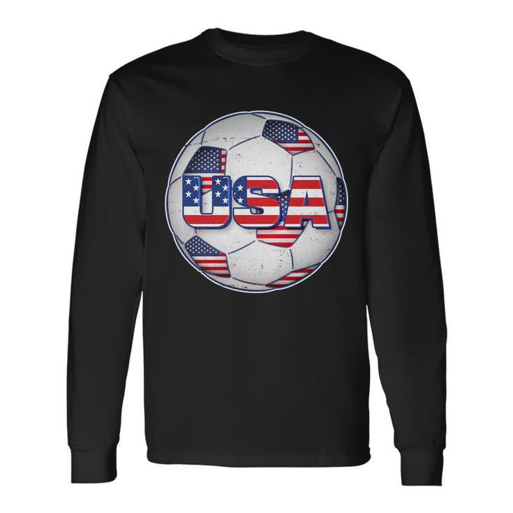 Usa Soccer Team Ball Long Sleeve T-Shirt