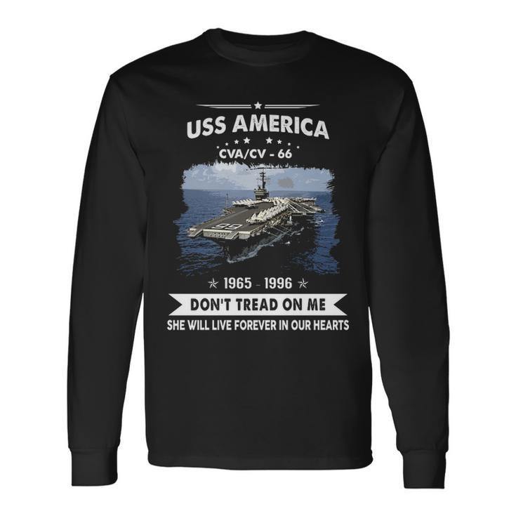 Uss America Cv 66 Cva 66 Front Long Sleeve T-Shirt