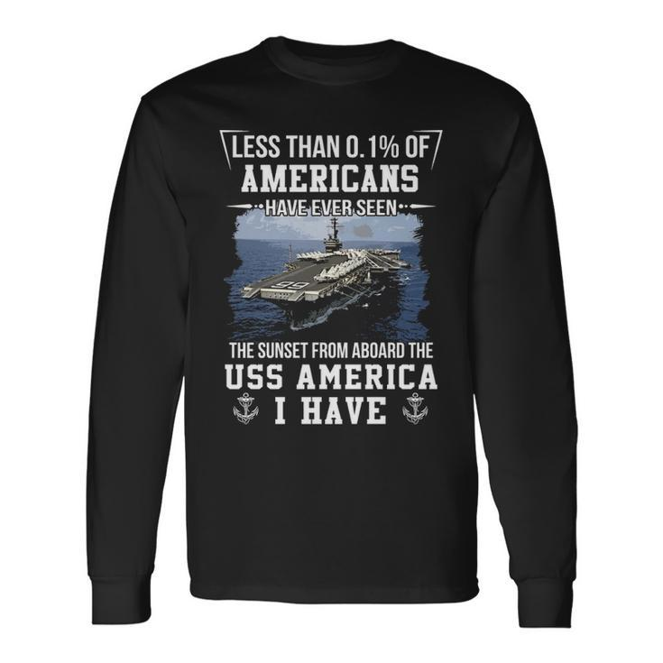 Uss America Cva Cv 66 Sunset Long Sleeve T-Shirt