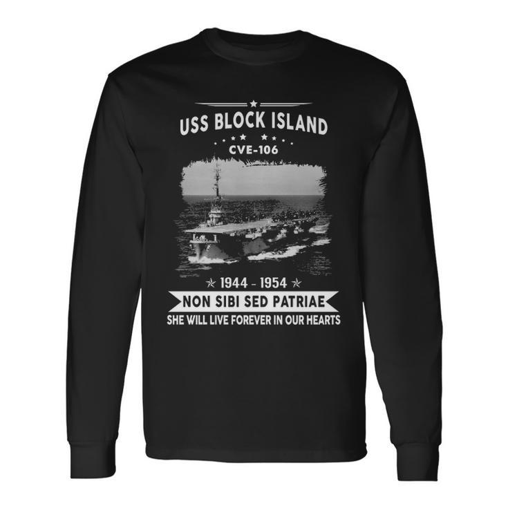 Uss Block Island Cve V2 Long Sleeve T-Shirt