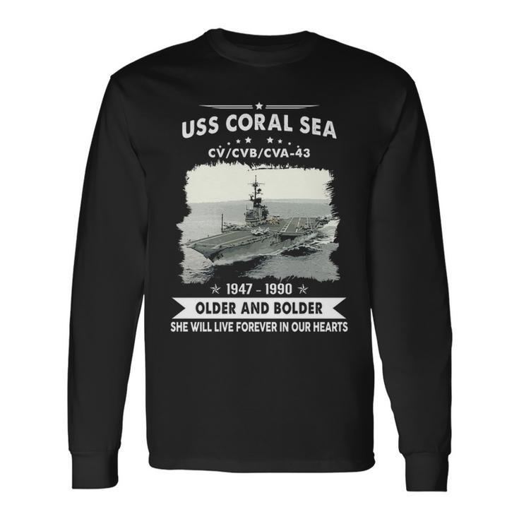 Uss Coral Sea Cv 43 Cva V2 Long Sleeve T-Shirt
