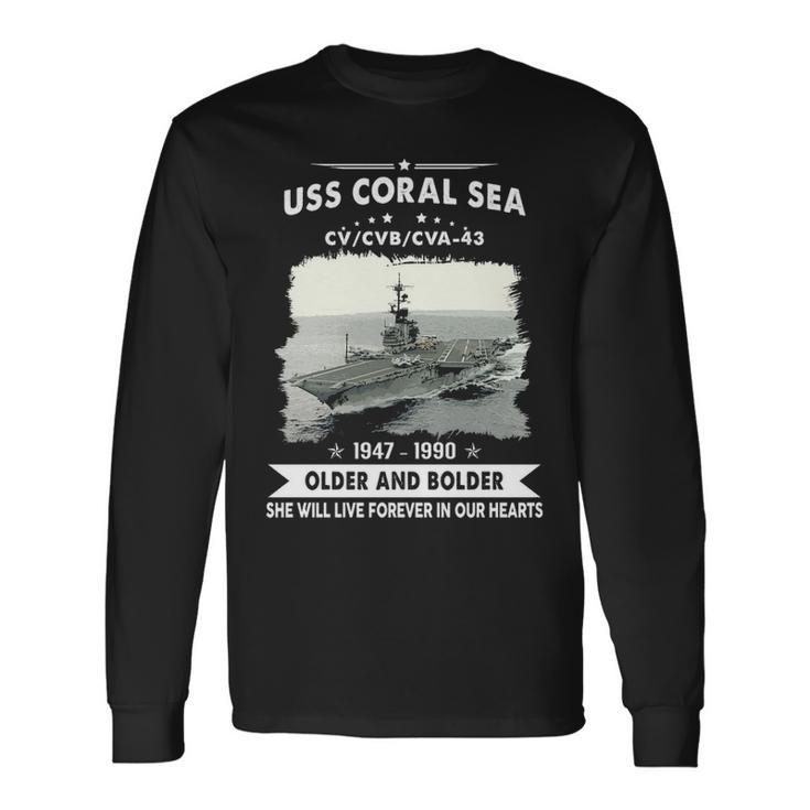 Uss Coral Sea Cv 43 Cva V3 Long Sleeve T-Shirt