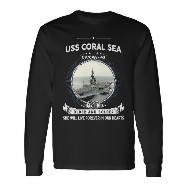 Uss Coral Sea Cv 43 Front Style Long Sleeve T-Shirt