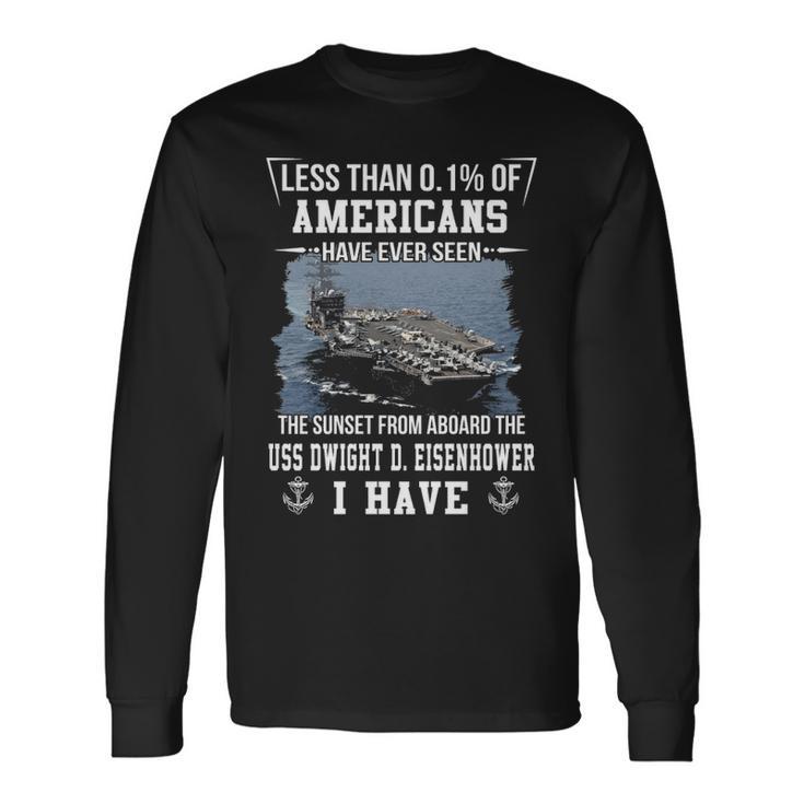 Uss Dwight D Eisenhower Cvn 69 Sunset Long Sleeve T-Shirt