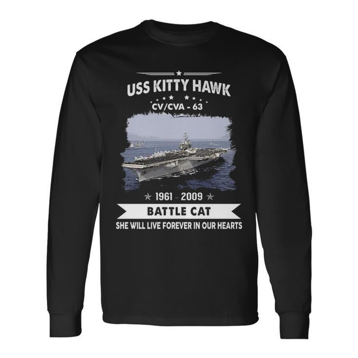 Uss Kitty Hawk Cv 63 Cva 63 Front Style Long Sleeve T-Shirt
