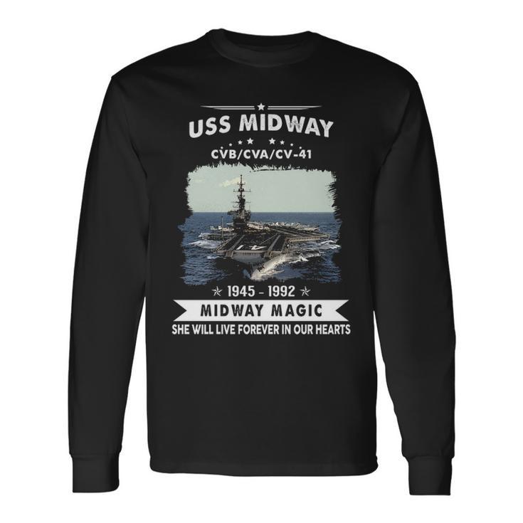 Uss Midway Cvb 41 Cva 41 Cv Long Sleeve T-Shirt