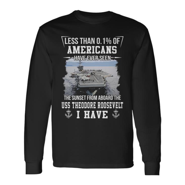 Uss Theodore Roosevelt Cvn 71 Sunset Long Sleeve T-Shirt