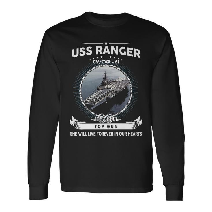 Uss Ranger Cv 61 Cva 61 Front Style Long Sleeve T-Shirt