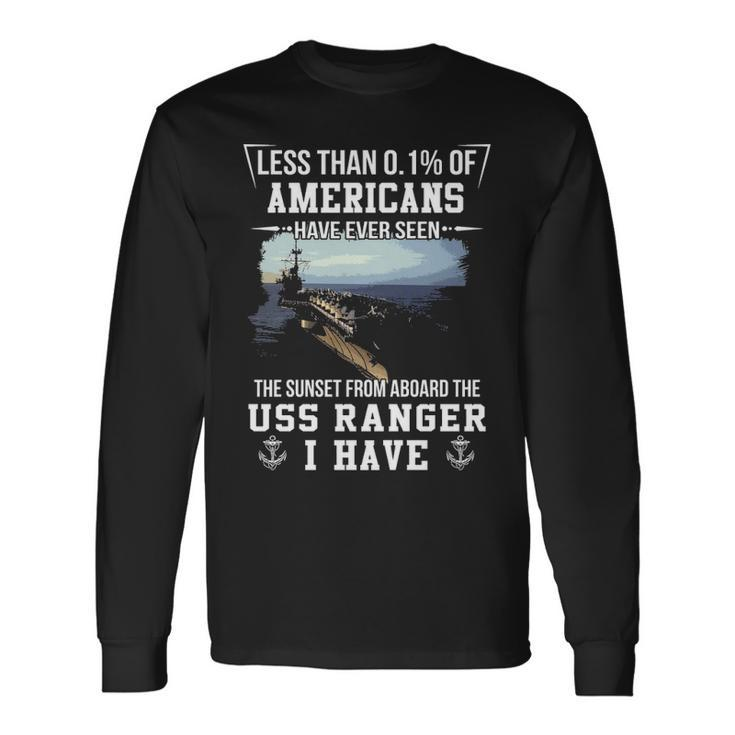 Uss Ranger Cva Cv 61 Sunset Long Sleeve T-Shirt