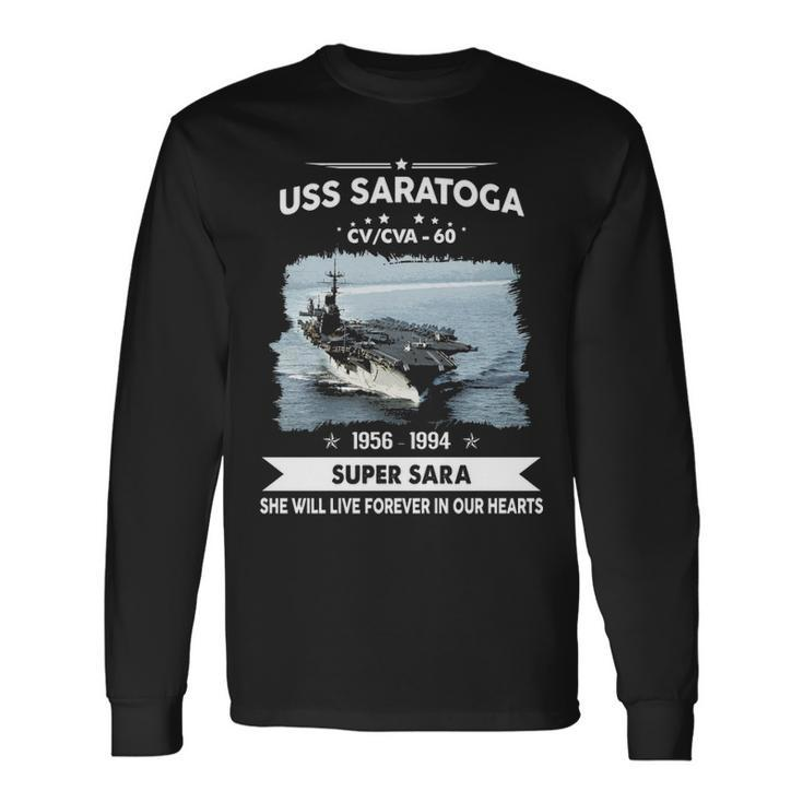 Uss Saratoga Cv 60 Cva 60 Front Style Long Sleeve T-Shirt