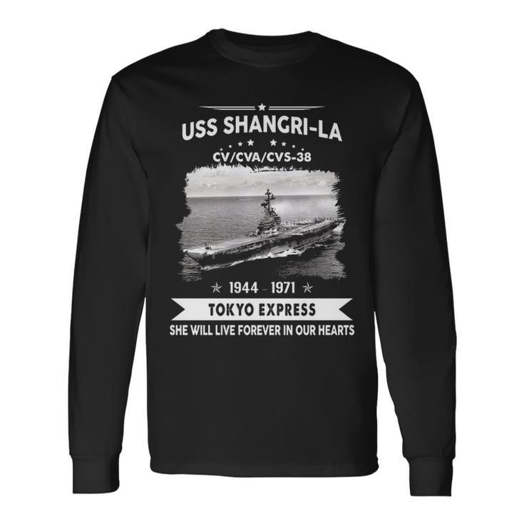 Uss Shangri-La Cv 38 Cva 38 Front Long Sleeve T-Shirt