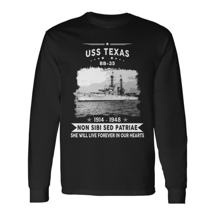 Uss Texas Bb 35 Battleship Long Sleeve T-Shirt