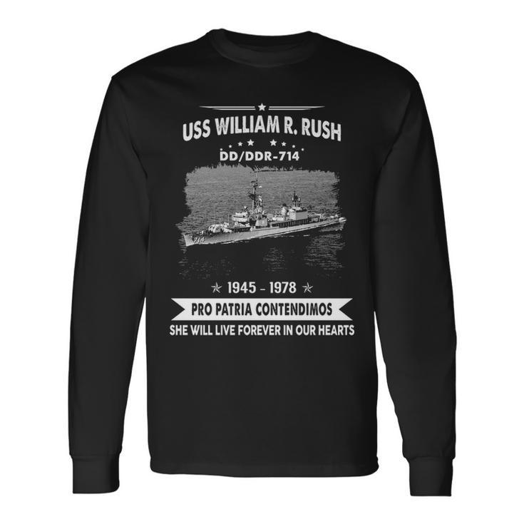 Uss William R Rush Dd 714 Ddr Long Sleeve T-Shirt