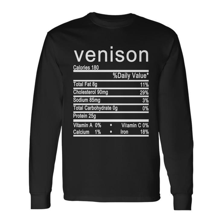 Venison Nutrition Facts Label Long Sleeve T-Shirt