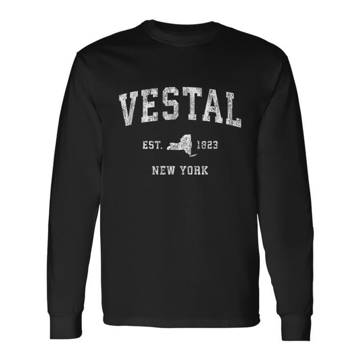 Vestal New York Ny Vintage Athletic Sports Long Sleeve T-Shirt Gifts ideas