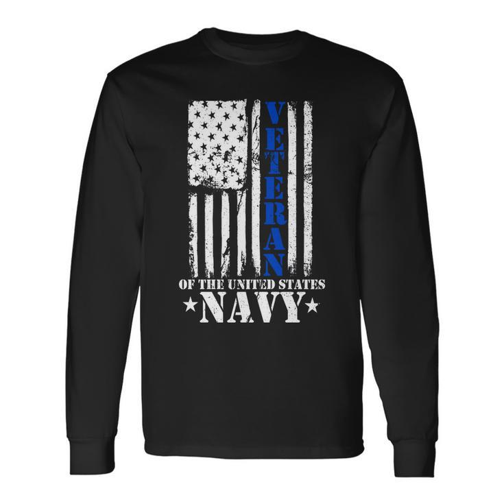 Veteran Of The United States Navy Flag Tshirt Long Sleeve T-Shirt
