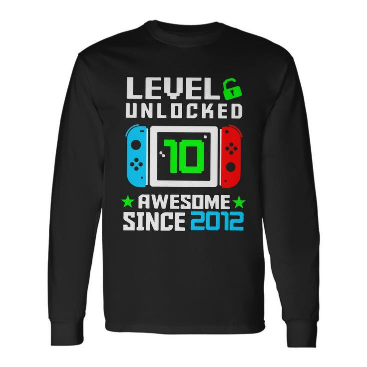Video Game Level 10 Unlocked 10Th Birthday Long Sleeve T-Shirt
