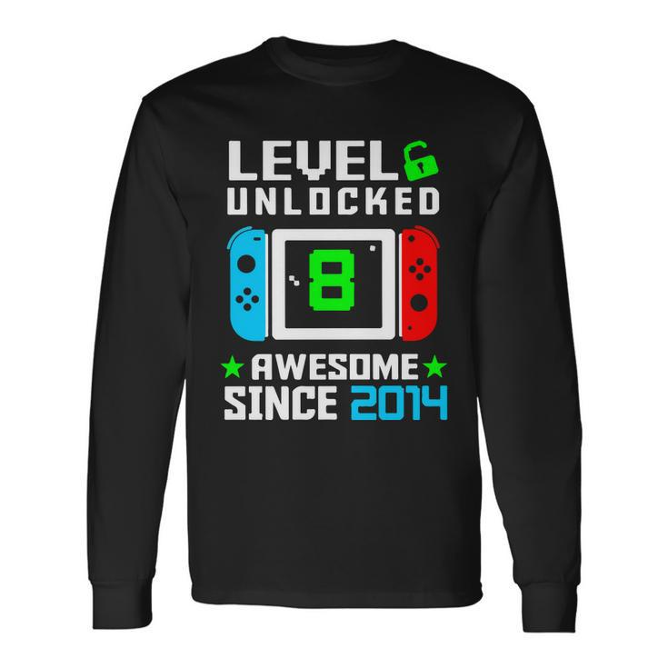 Video Game Level 8 Unlocked 8Th Birthday Long Sleeve T-Shirt Gifts ideas