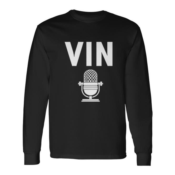 Vin Scully RIP Microphone Vinyl Long Sleeve T-Shirt