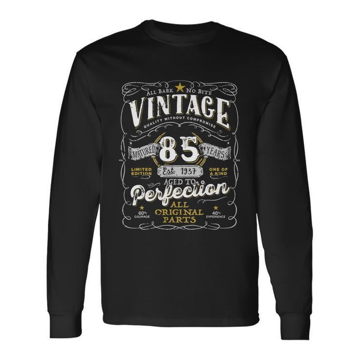 Vintage 1937 Birthday For Women Men 85 Years Old Long Sleeve T-Shirt